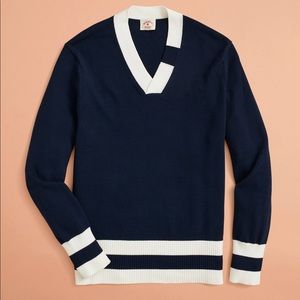 Brooks Brothers “Red Fleece” V-Neck Tennis Sweater
